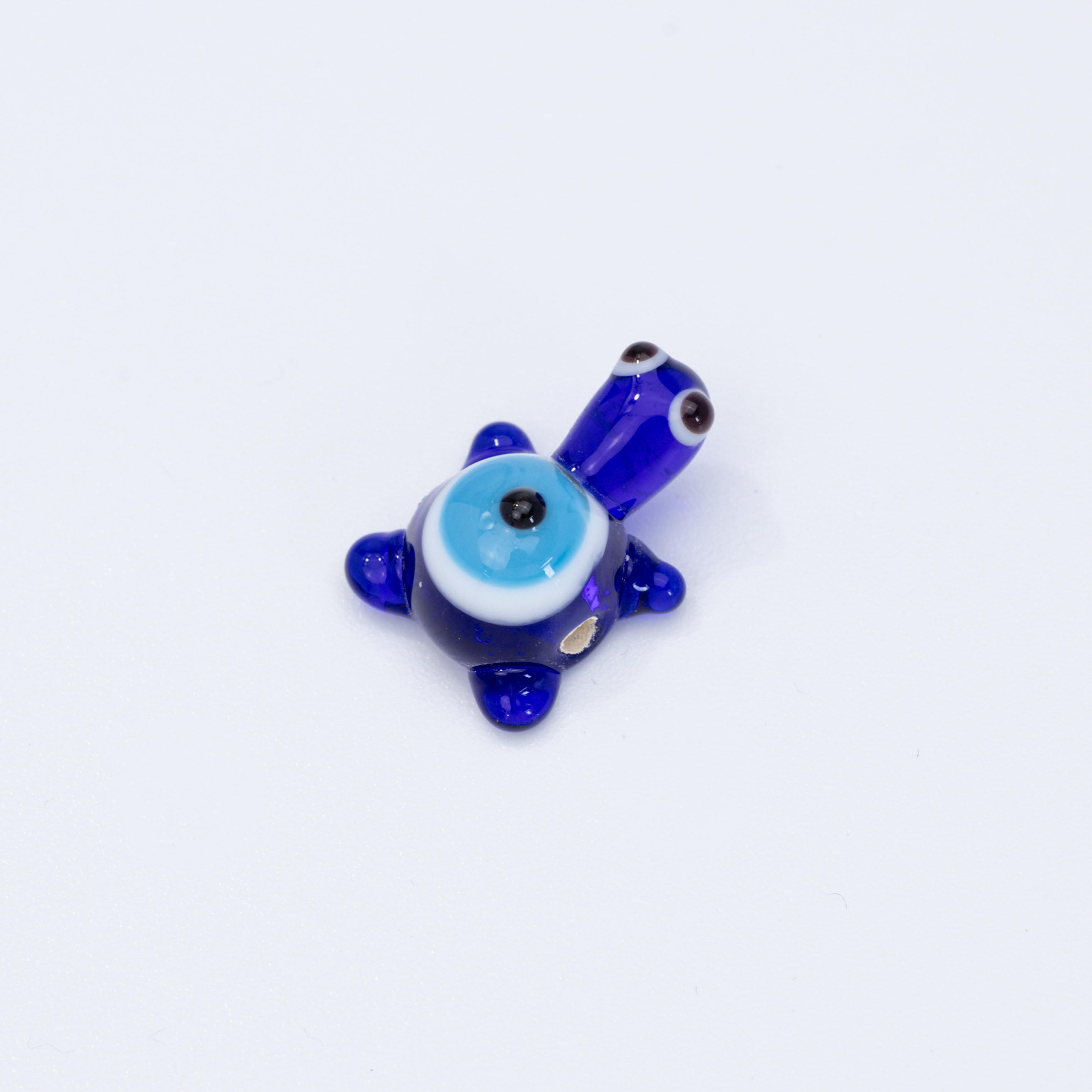 19627 Navy Evil Eye Turtle Murano Spacer